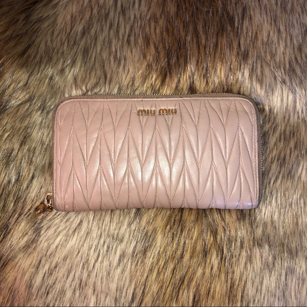 Miu Miu large matelassé nappa leather wallet